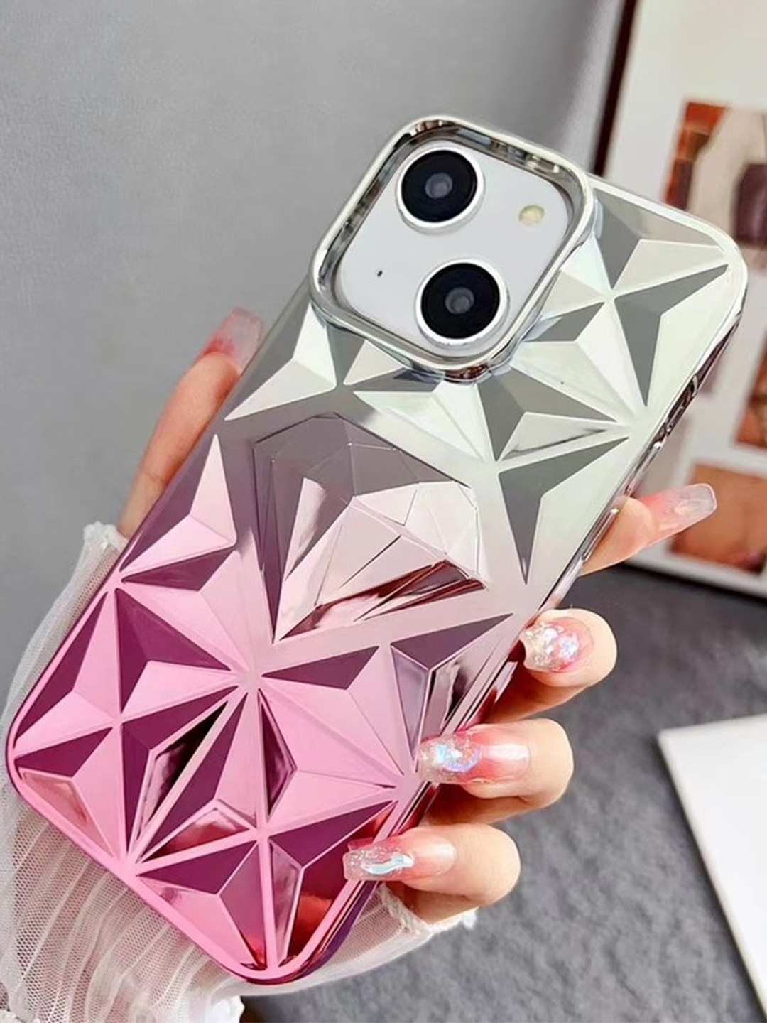 

Luxury Kase Conversational Printed iPhone 15 Back Case Mobile Accessories, Rose gold