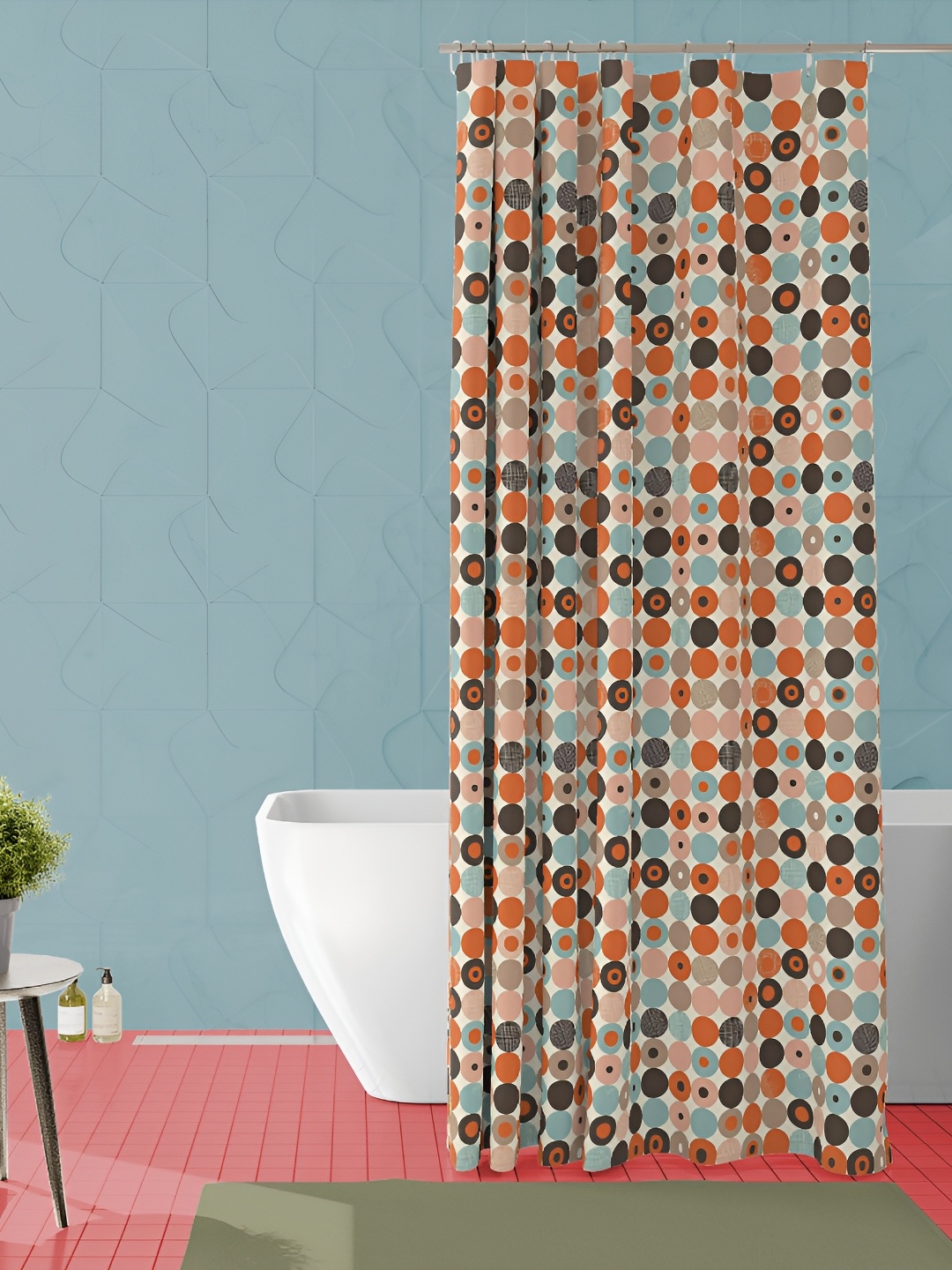 

ArtzFolio Brown & Orange Printed Waterproof Shower Curtain