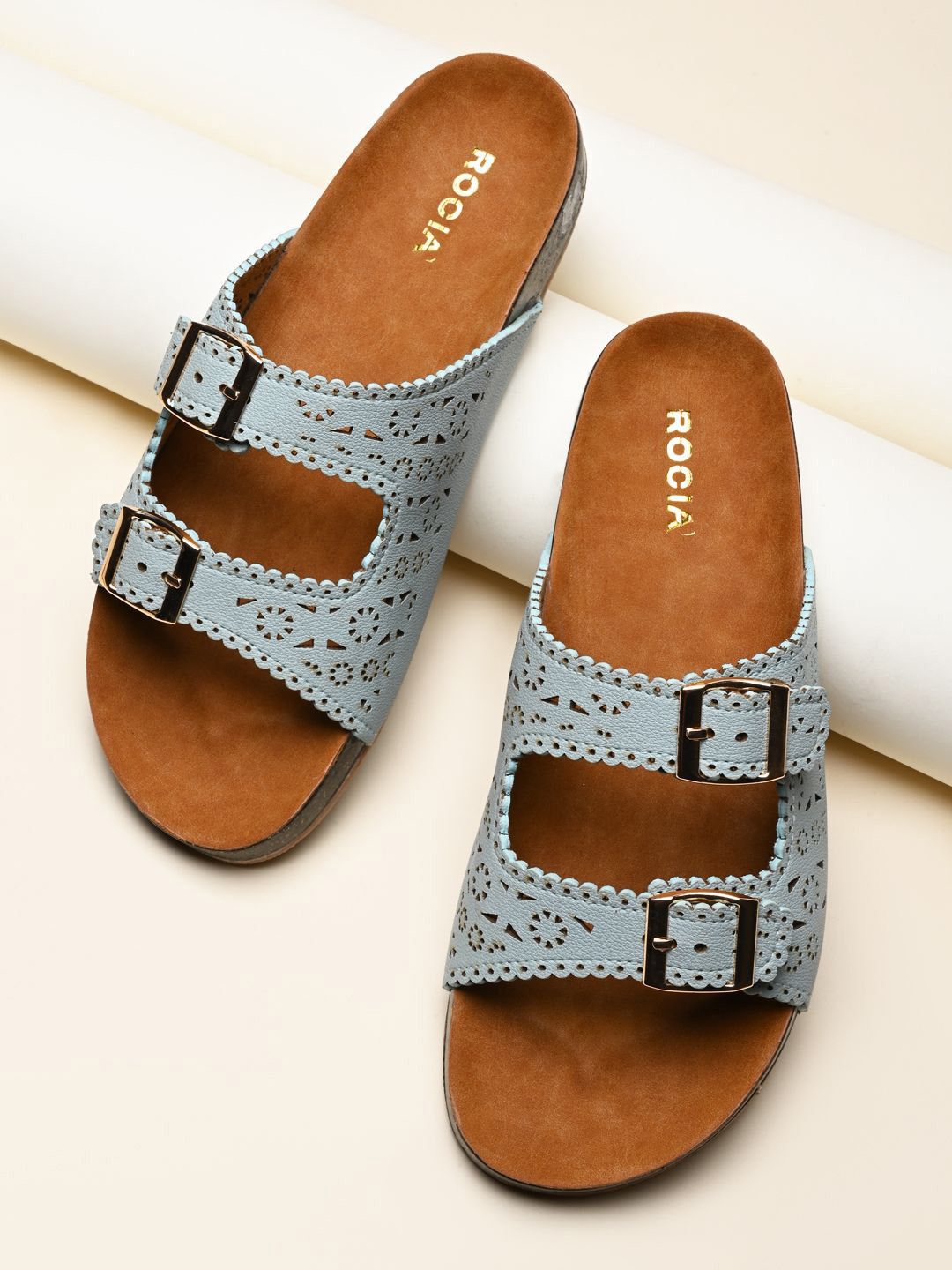 

Rocia Women Open Toe Laser Cut sFlats, Sea green