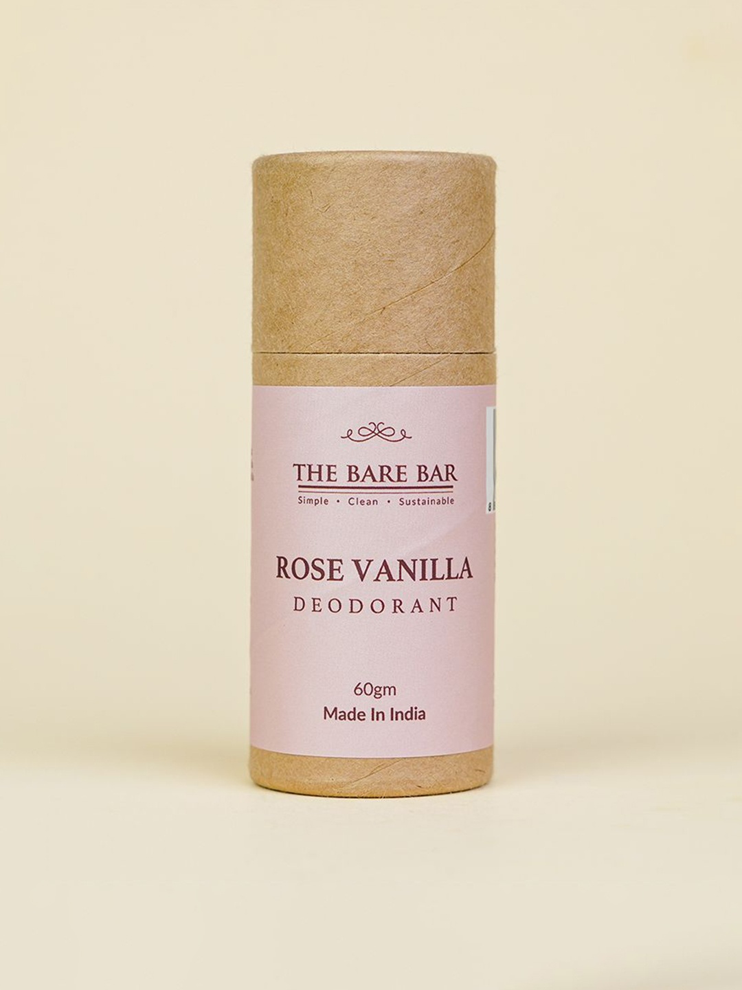 

The Bare Bar Rose Vanilla Deodorant - 60 g, Cream