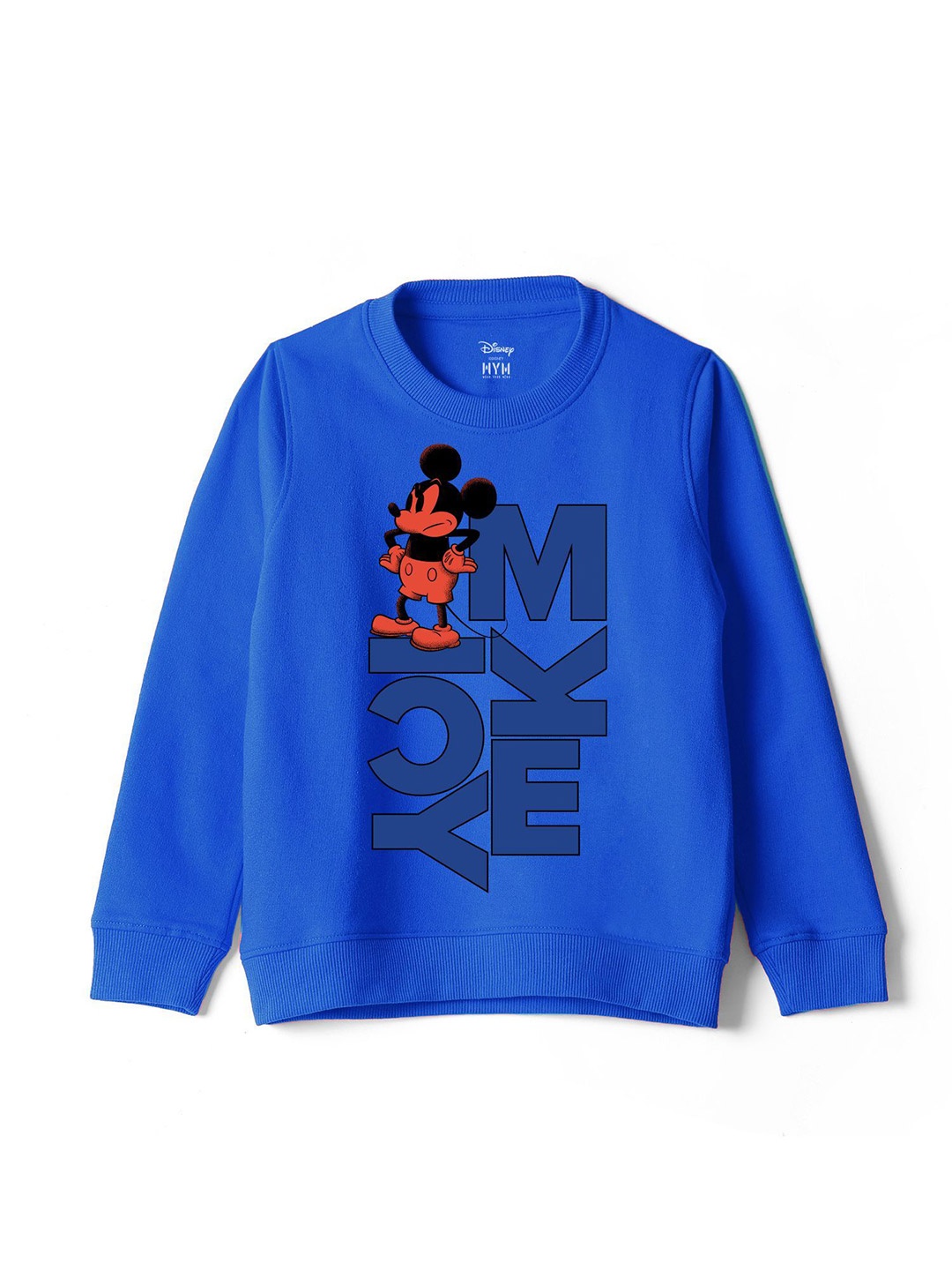 

Wear Your Mind Kids-Unisex Typography Printed Sweatshirt, Blue
