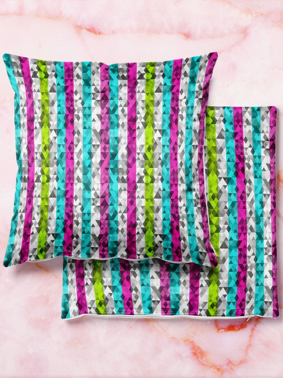 

ArtzFolio Multicoloured Set of 2 Square Cushion Covers, Multi