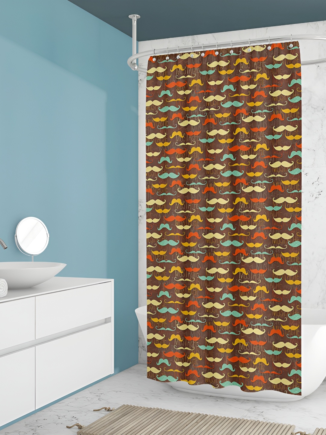 

ArtzFolio Brown & Yellow Printed Waterproof Shower Curtain