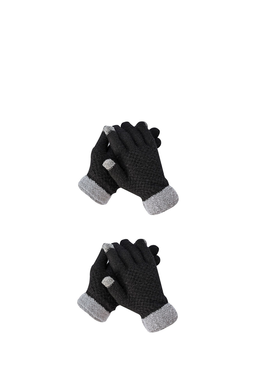 

LOOM LEGACY Men Pack of 2 Touchscreen Gloves, Black
