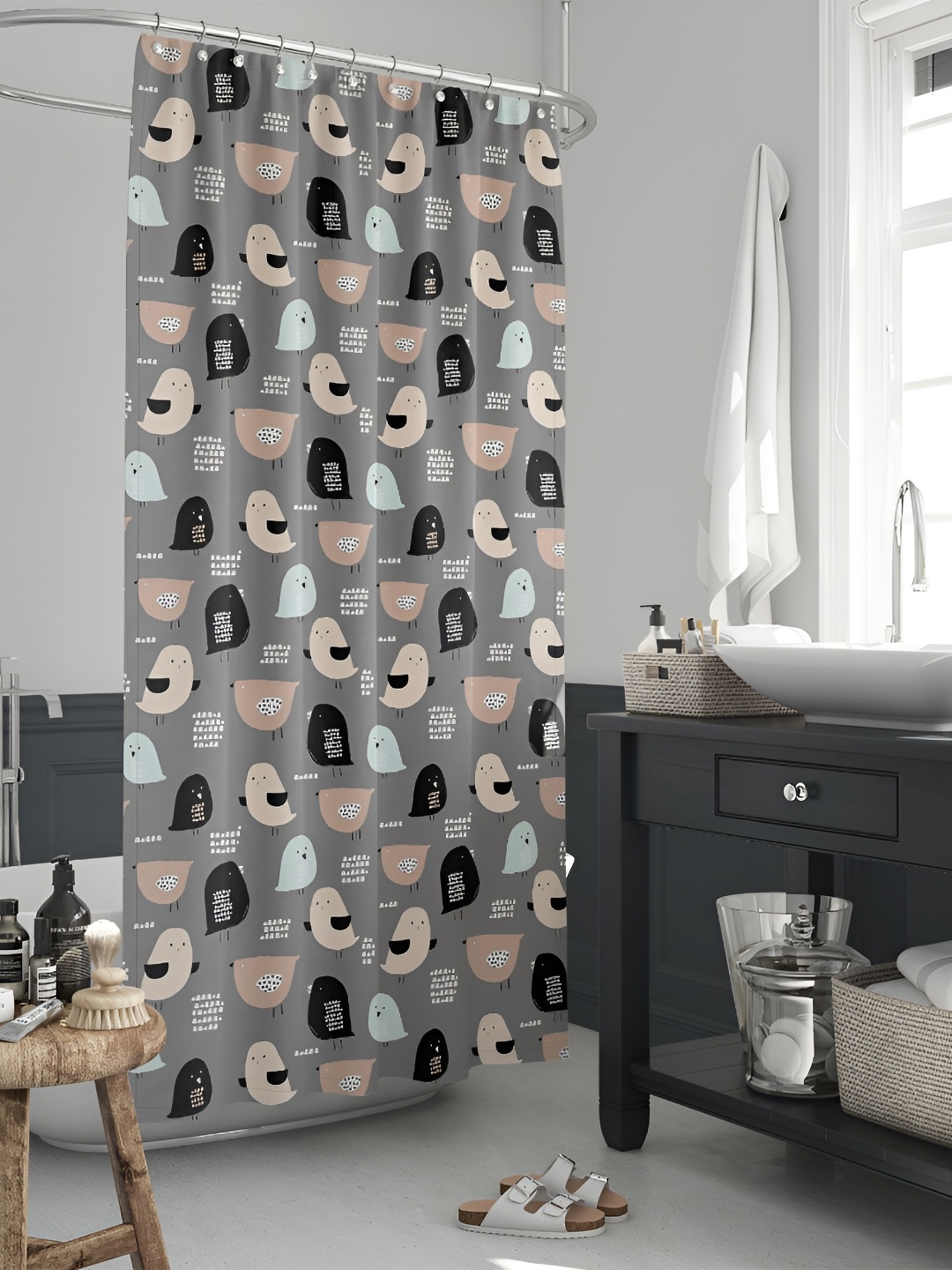 

ArtzFolio Single Piece Waterproof Polyester Shower Curtain, Multi