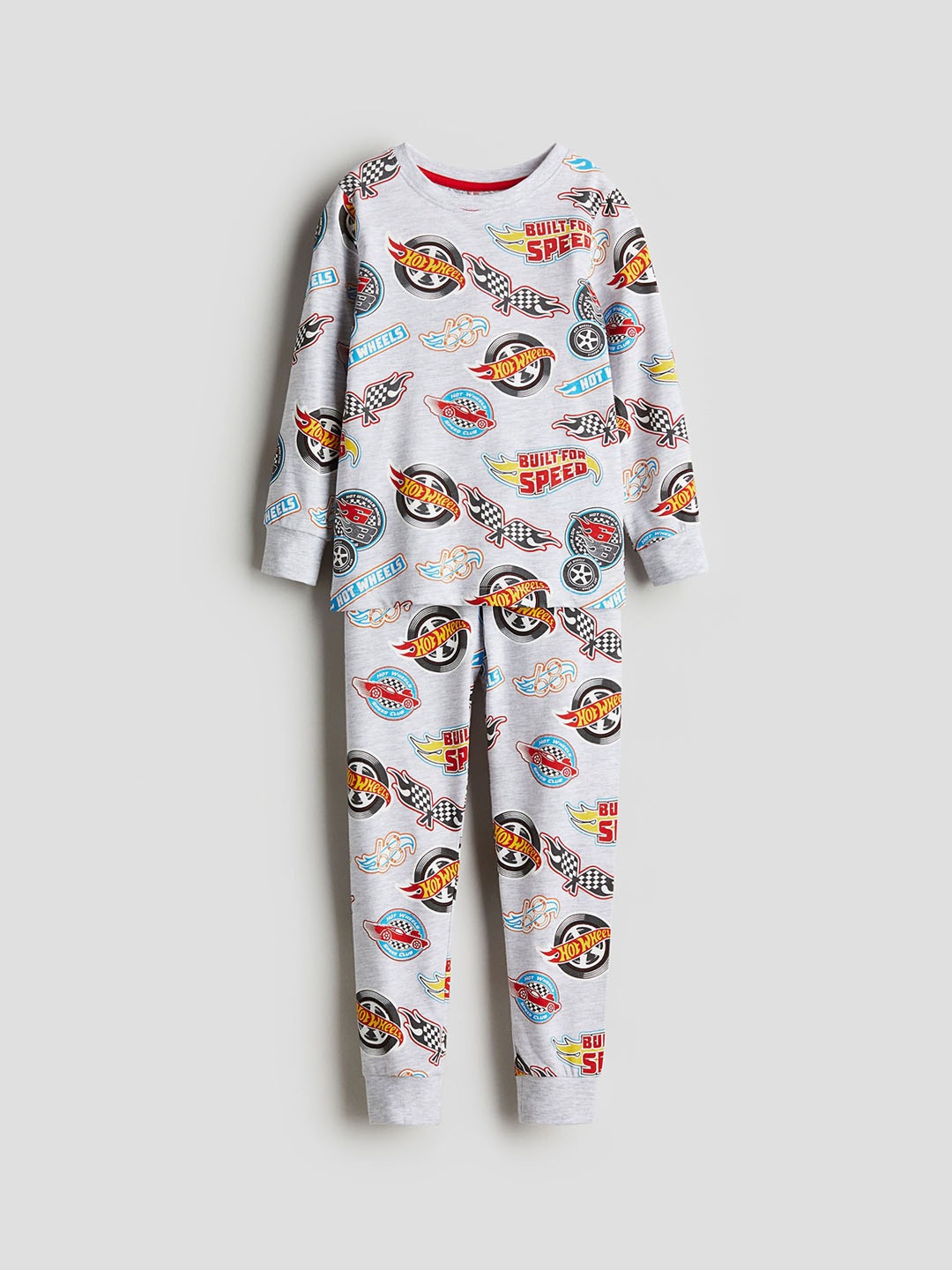 

H&M Boys Printed Cotton Night suit, Grey