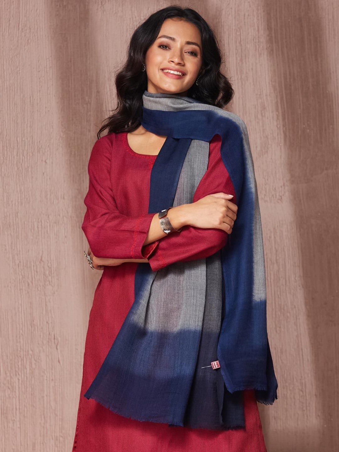 

Fabindia Women Dyed Stole, Blue