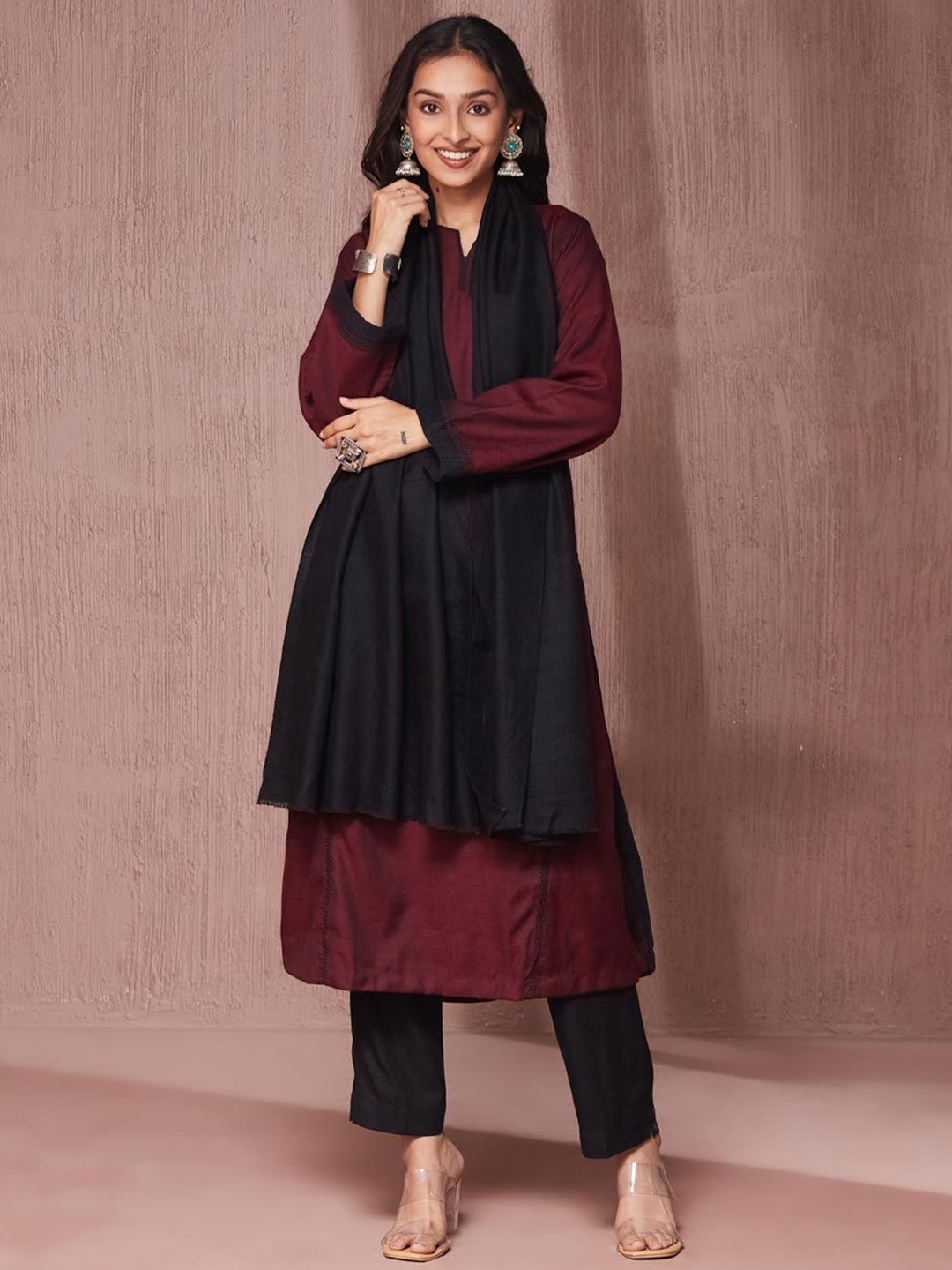 

Fabindia Women Stole, Black