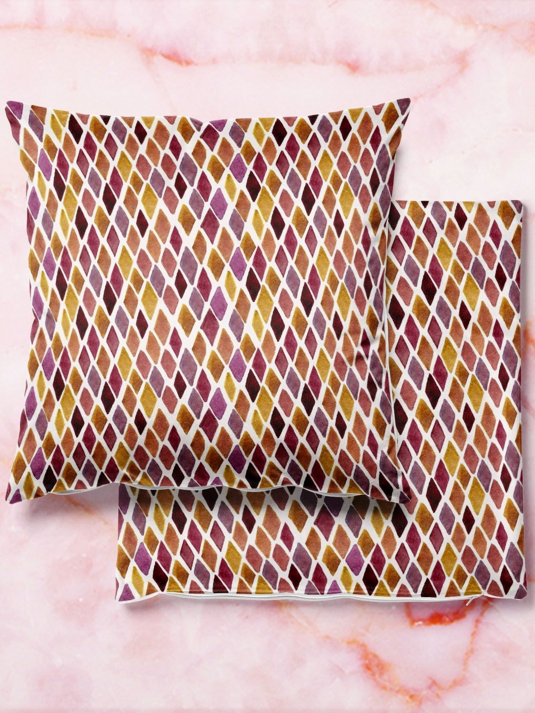 

ArtzFolio Multicoloured Set of 2 Velvet Square Cushion Covers, Multi