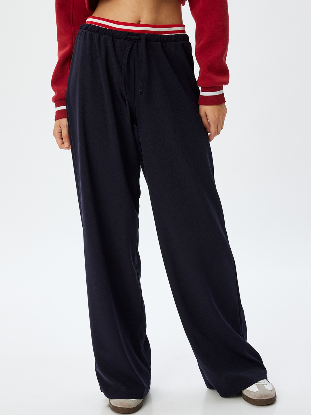 

Koton Women High-Rise Trousers, Navy blue