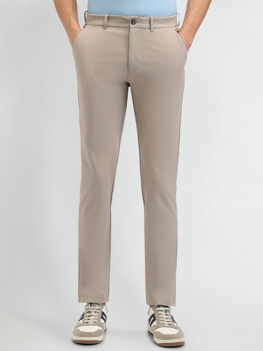 

Arrow Sport Men Urban Slim Fit Chinos Trousers, Beige