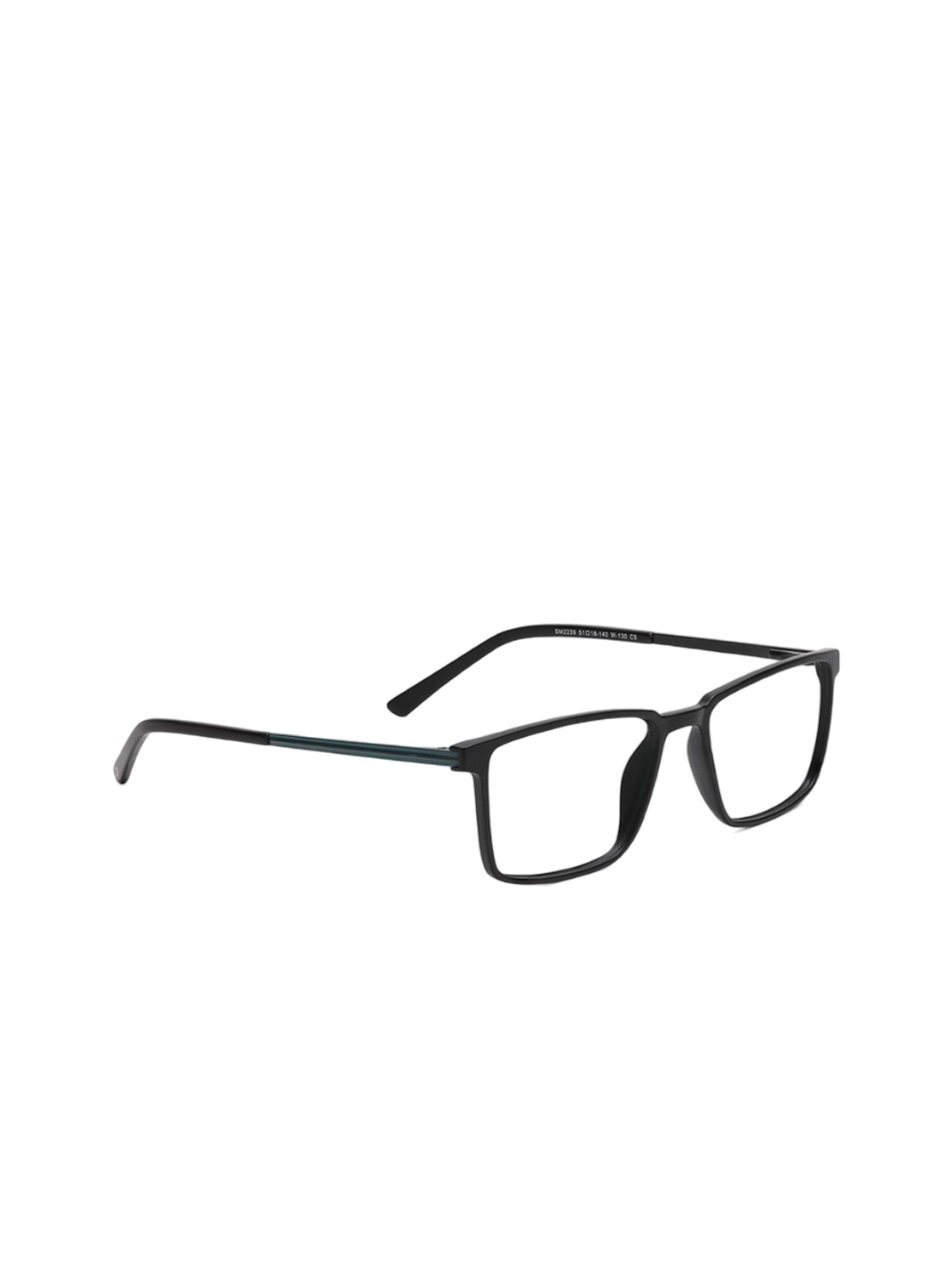 

Specsmakers Unisex Full Rim Rectangle Frames FSFBKMBK51SMO2239, Black