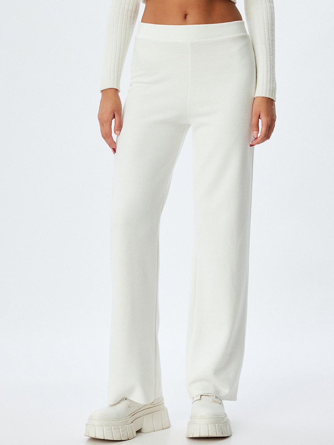 

Koton Women Straight Fit Regular Trousers, Beige