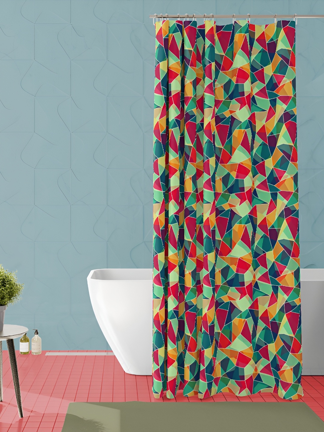 

ArtzFolio Red & Green Printed Waterproof Shower Curtains