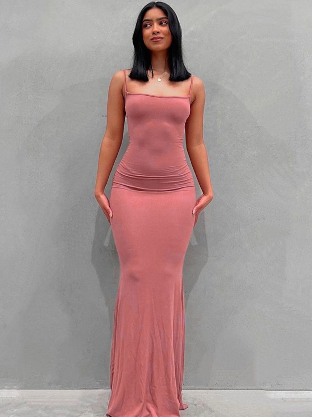 

KPOP Women Bodycon Maxi Dress, Pink