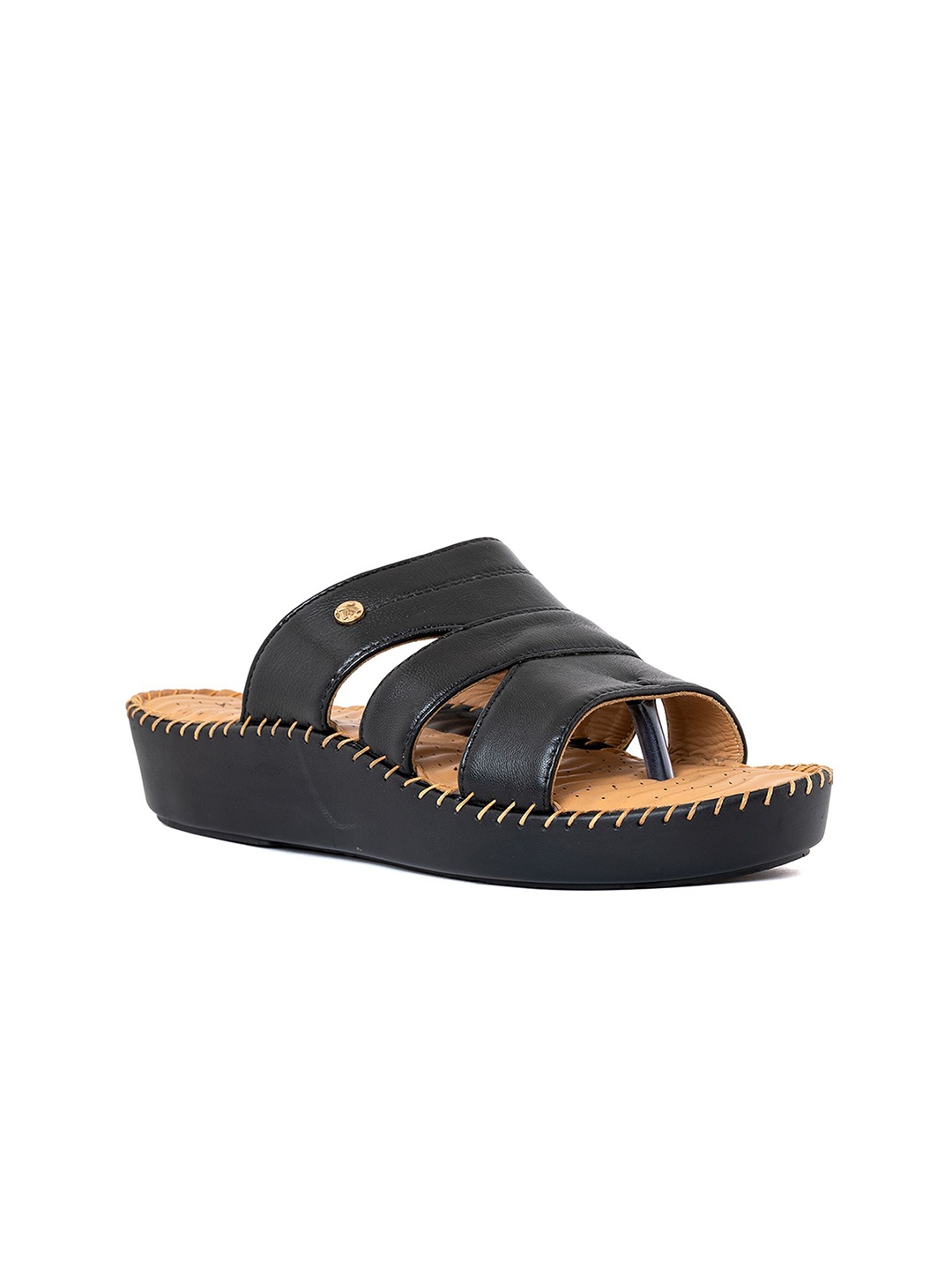 

Khadims Women Open Toe Flats, Black