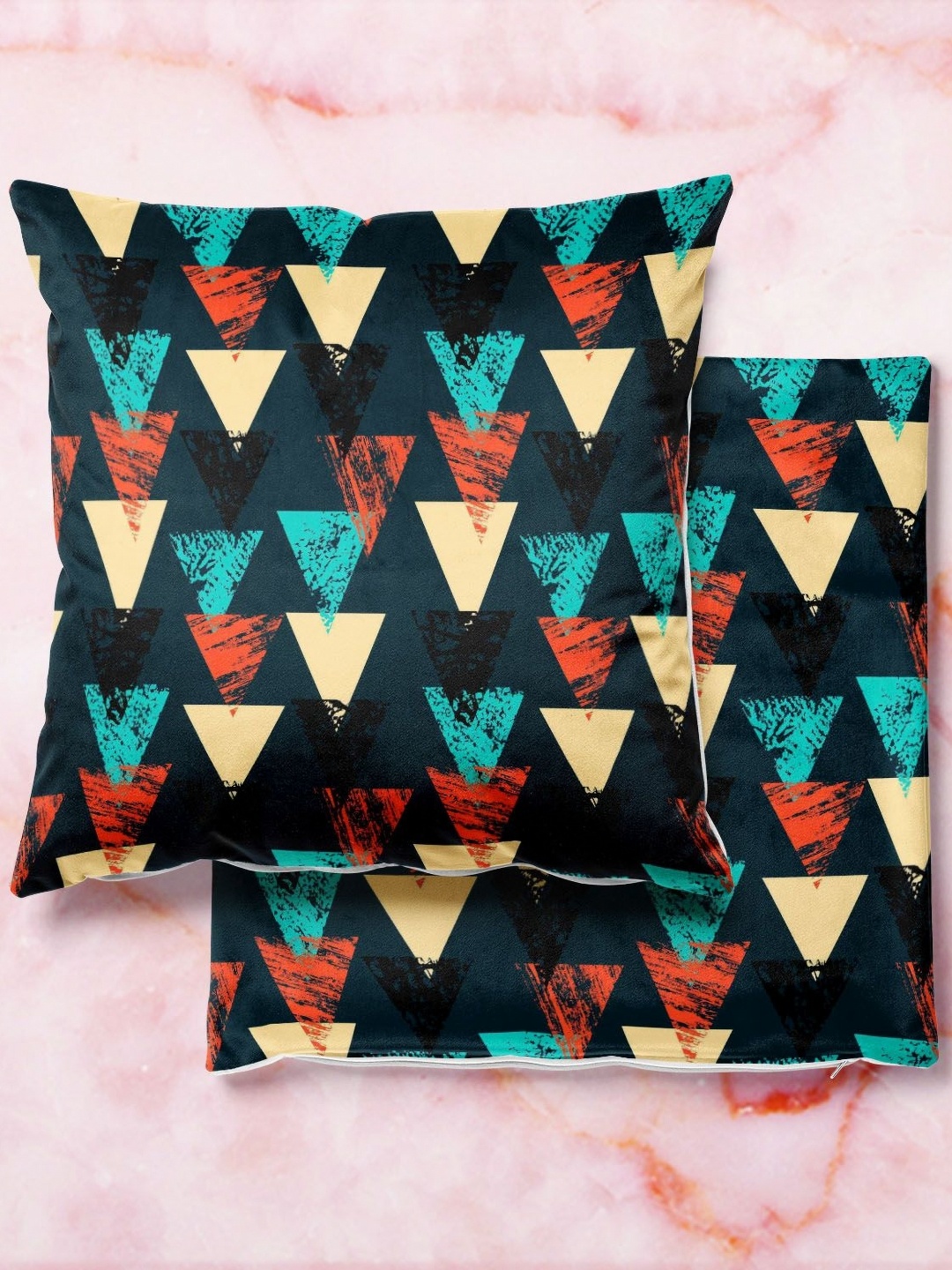 

ArtzFolio Multicoloured Set of 2 Velvet Square Cushion Covers, Multi