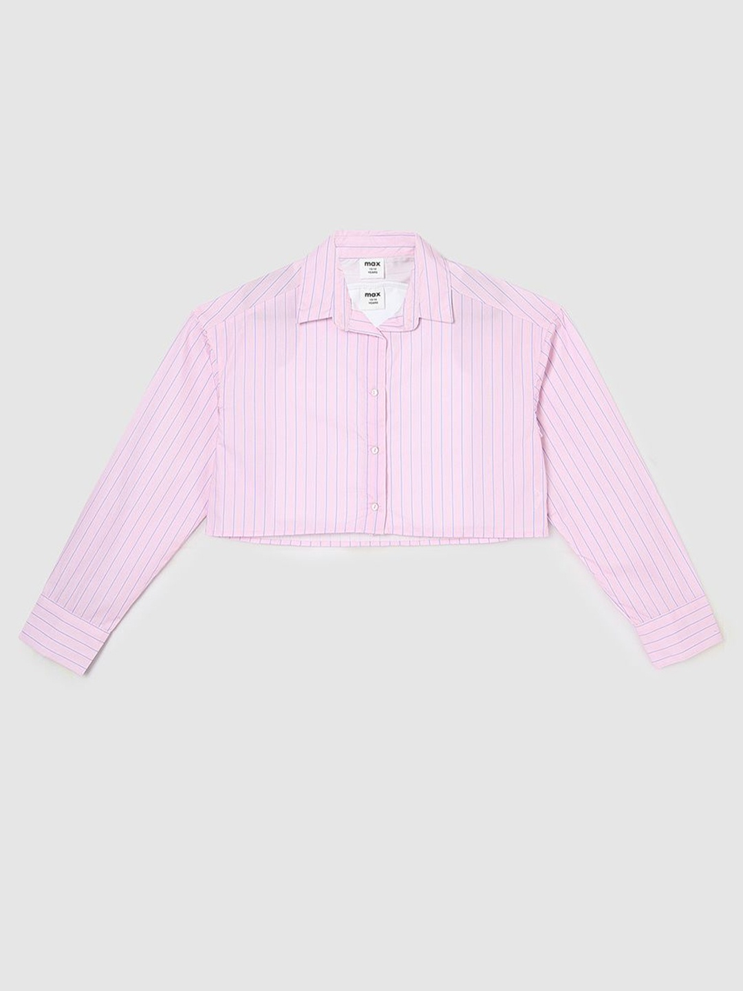 

max Girls Striped Cotton Shirt Style Top, Pink