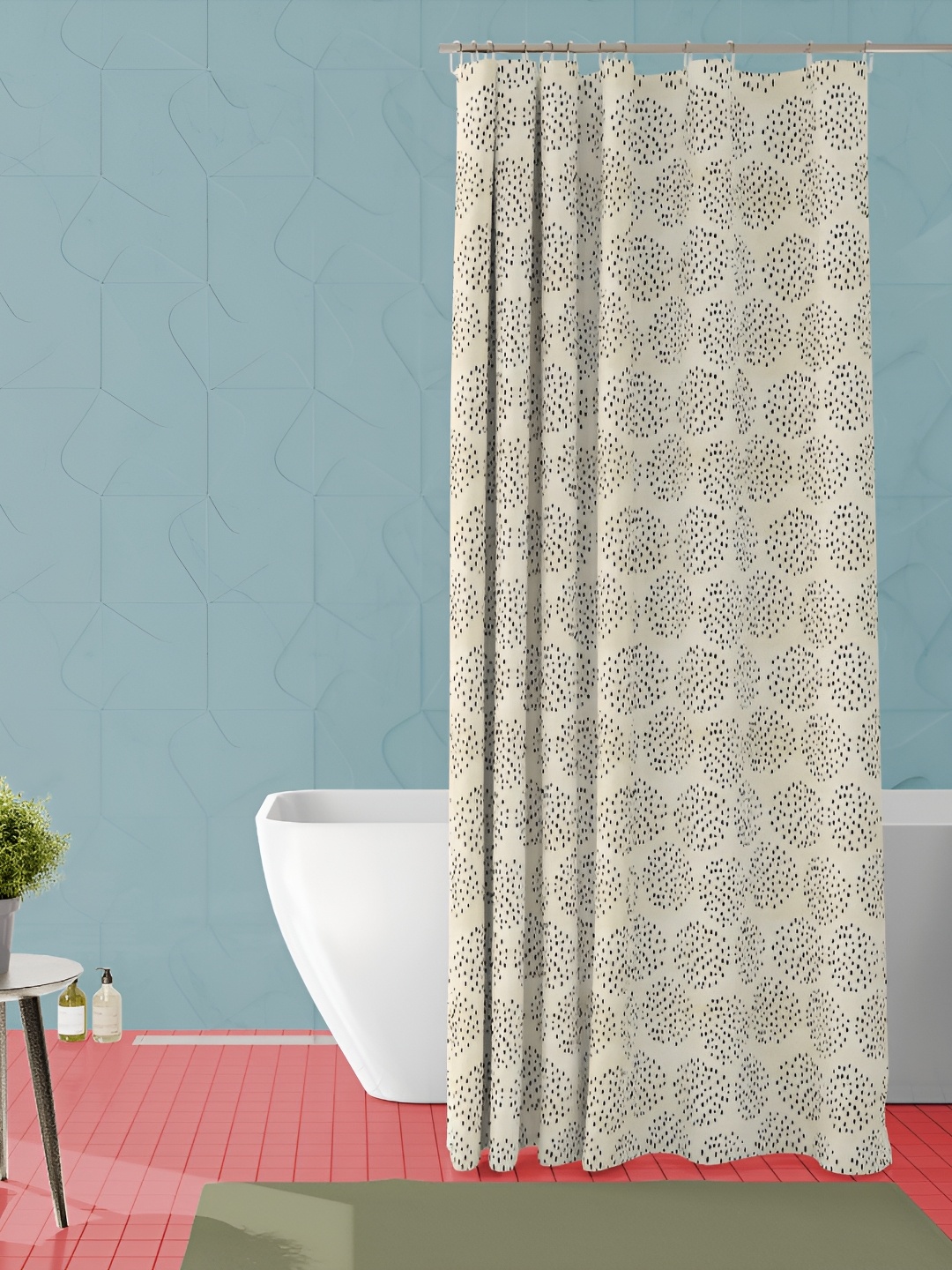 

ArtzFolio White & Black Geometric Printed Waterproof Shower Curtain