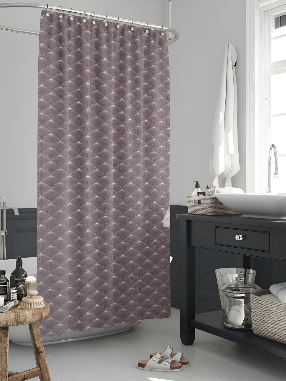 

ArtzFolio Brown Printed Waterproof Shower Curtains
