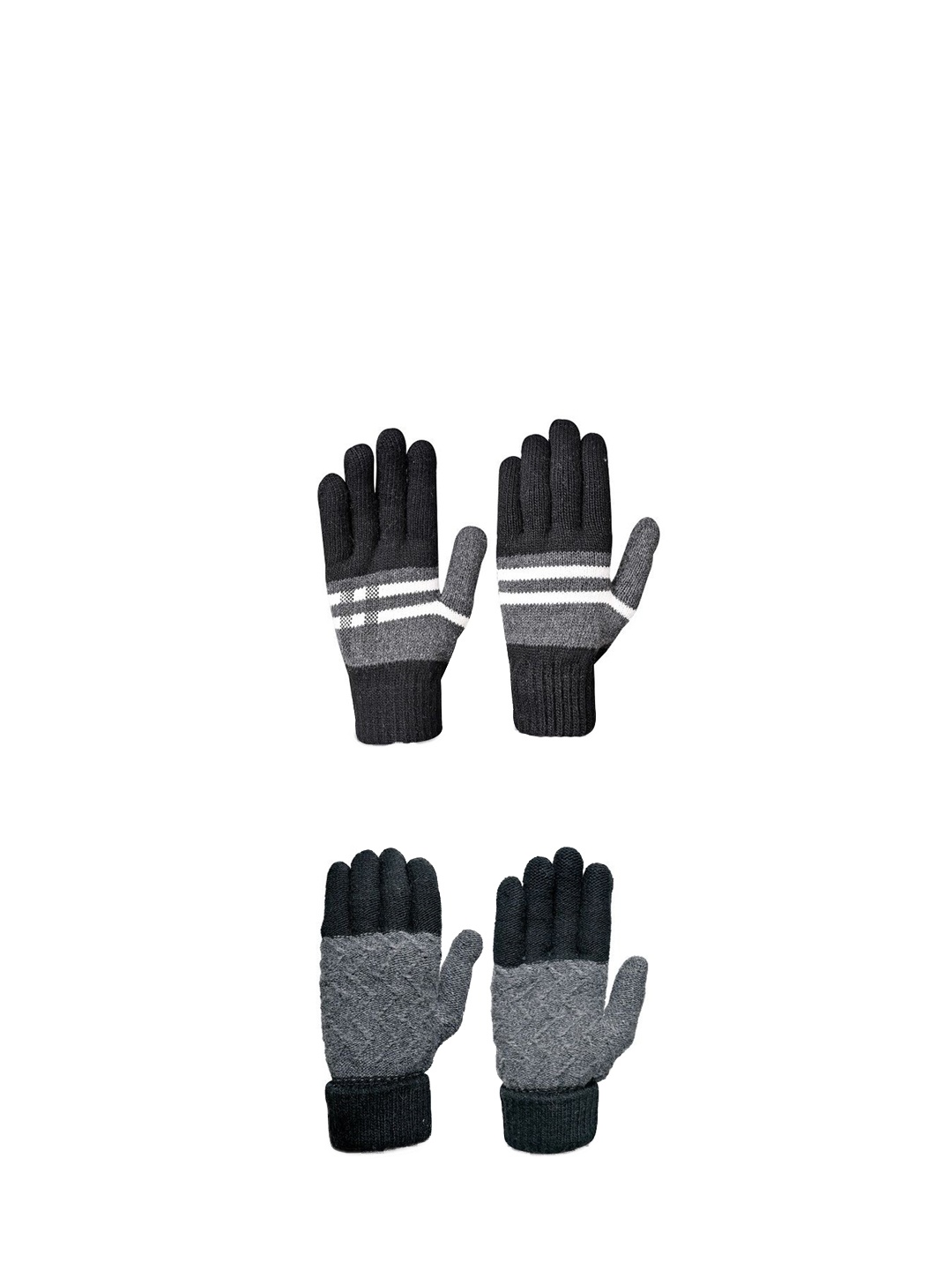 

LOOM LEGACY Men Patterned Winter Gloves, Black