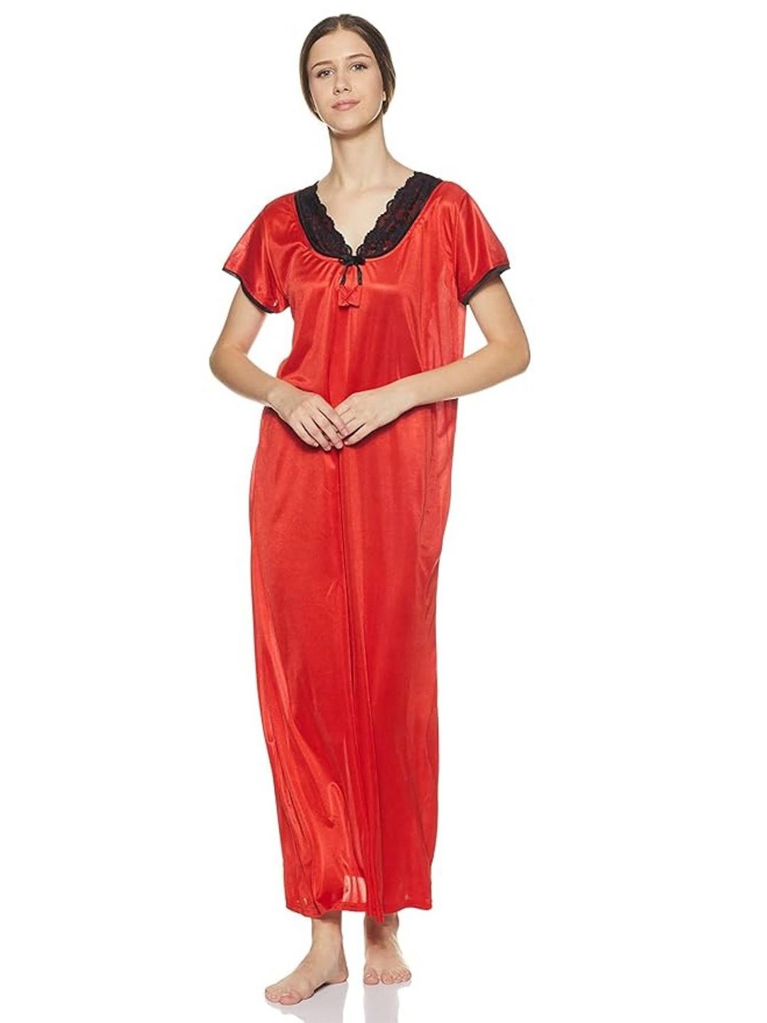 

Noty Women V-Neck Maxi Nightdress, Red