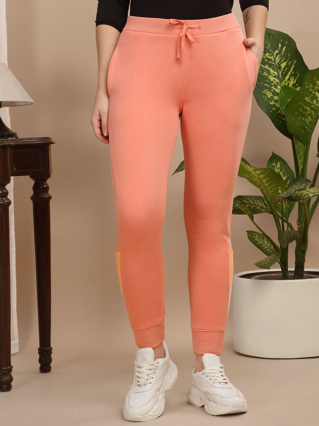 

Sweet Dreams Women Cotton Mid Rise Joggers, Orange