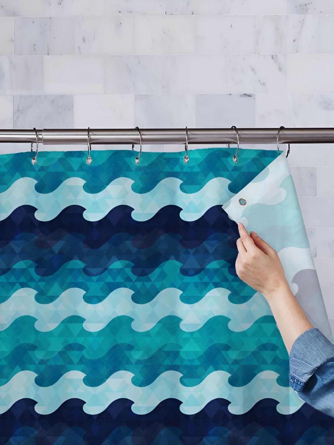 

ArtzFolio Single Piece Waterproof Polyester Shower Curtain, Multi