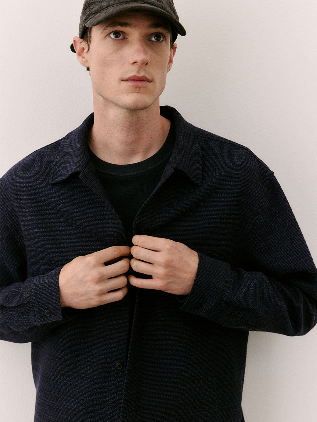 

H&M Regular Fit Textured Shirt, Blue
