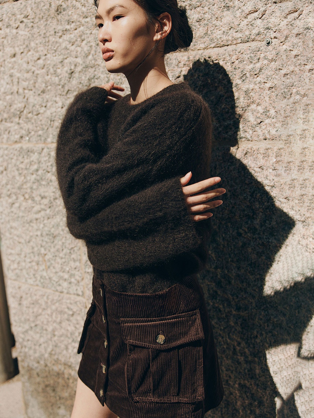 

H&M Corduroy Mini Skirt, Brown