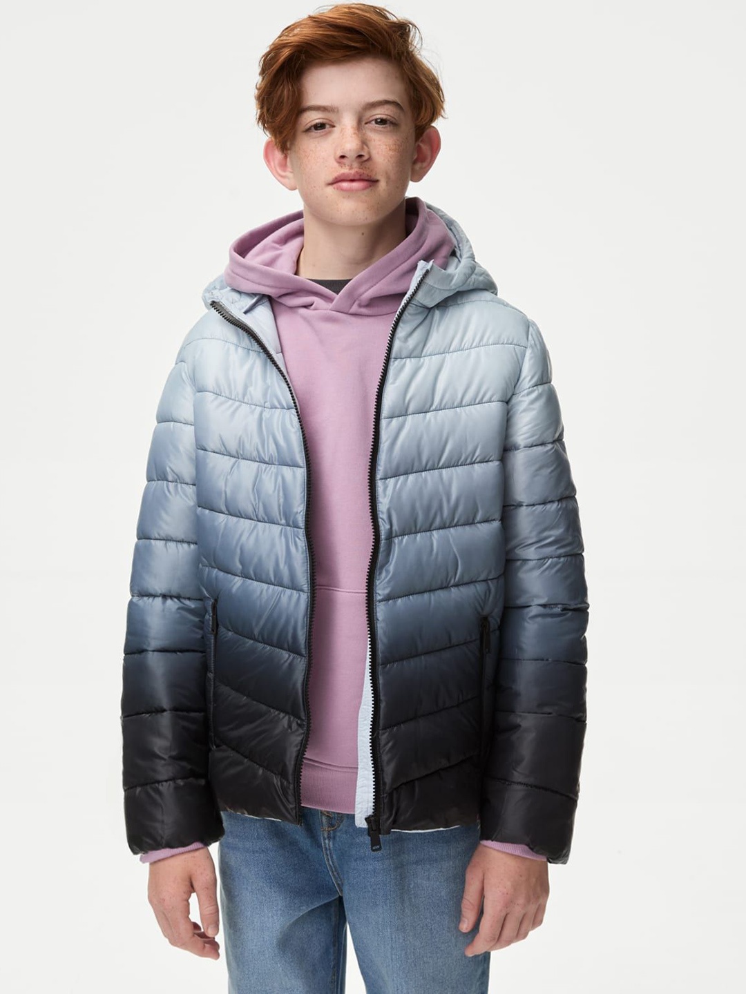 

Marks & Spencer Boys Colourblocked Nylon Padded Jacket, Grey
