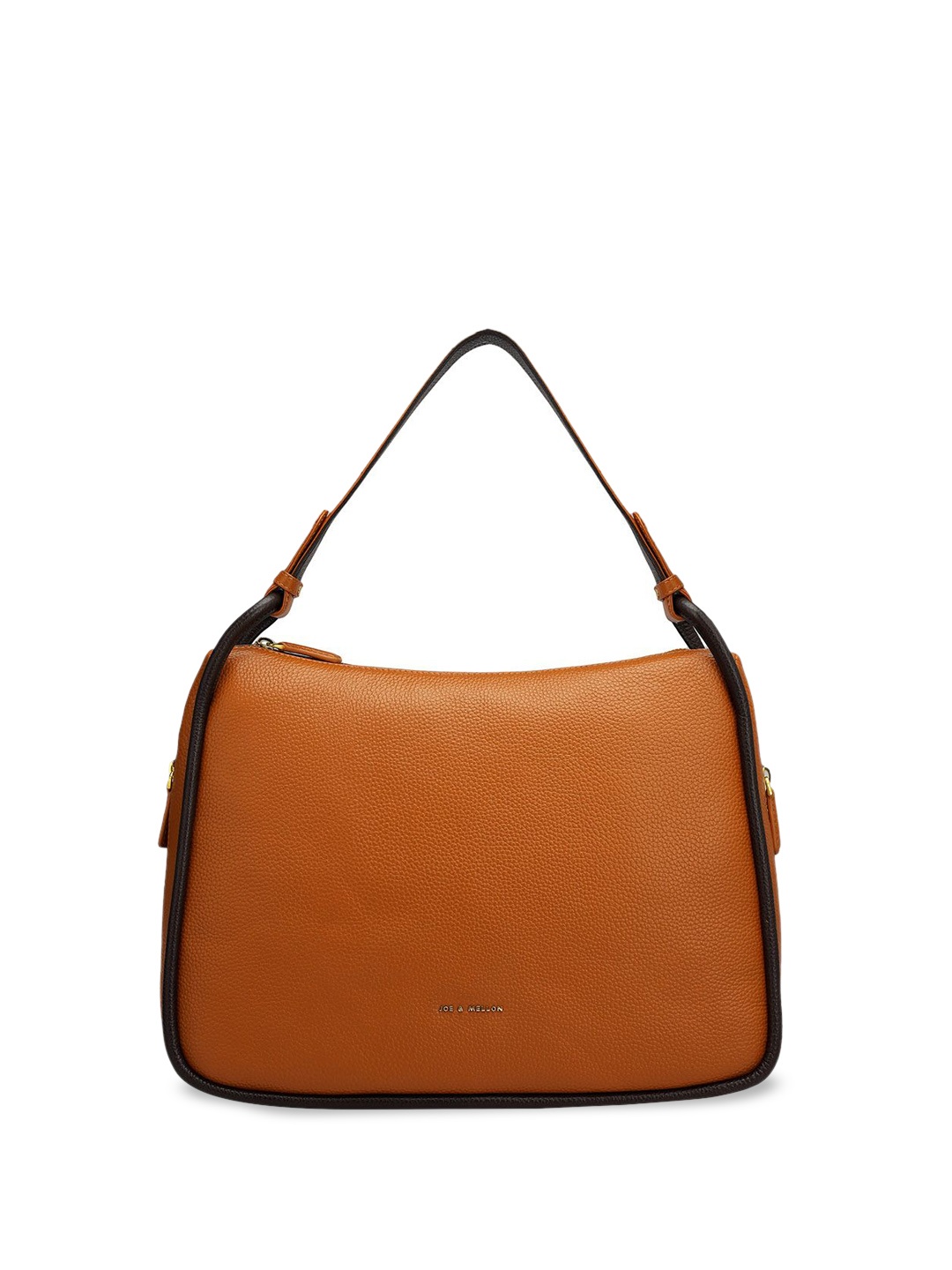 

Joe & Mellon Textured Leather Half Moon Shoulder Bag, Orange