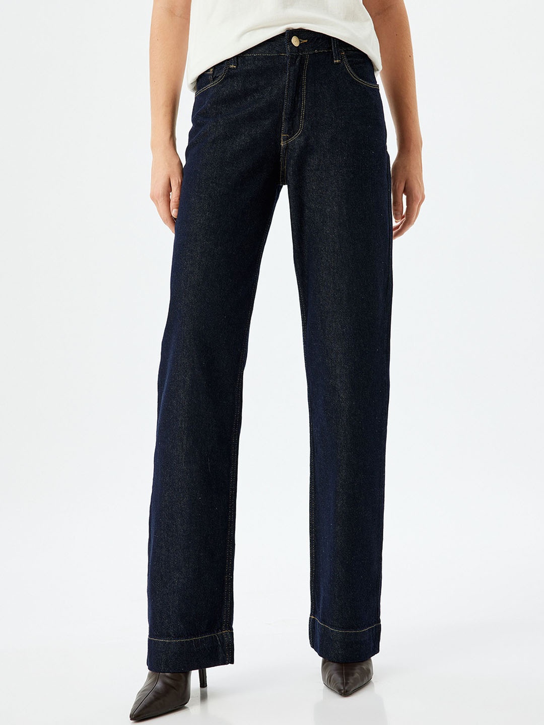 

Koton Women Cotton Regular Fit Trousers, Blue