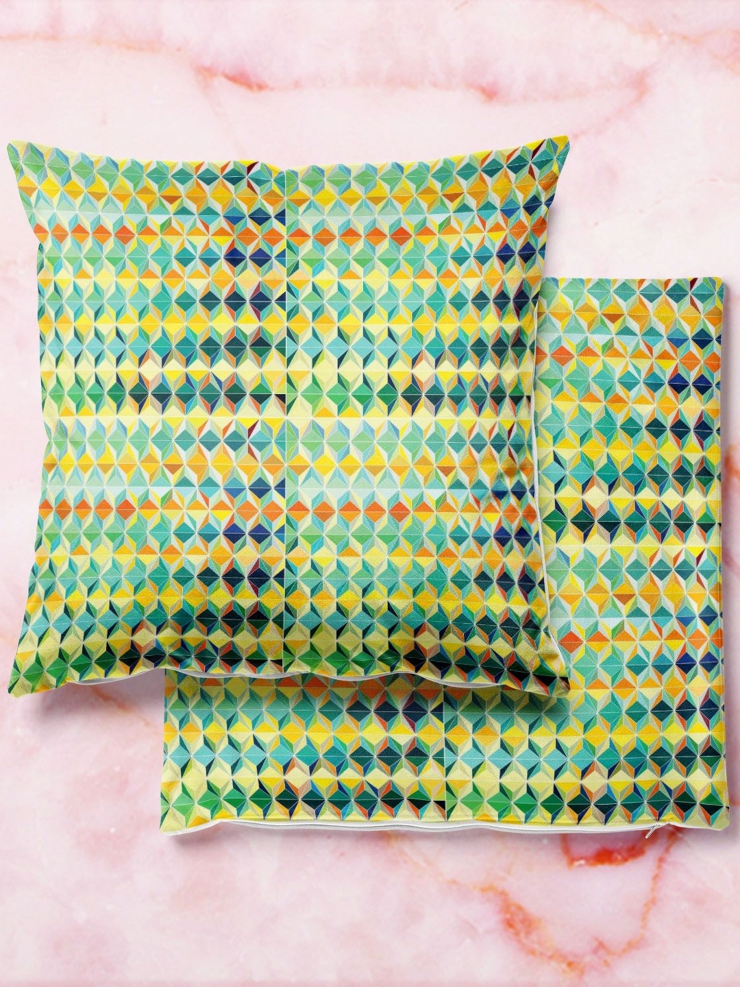 

ArtzFolio Multicoloured Set of 2 Square Cushion Covers, Multi