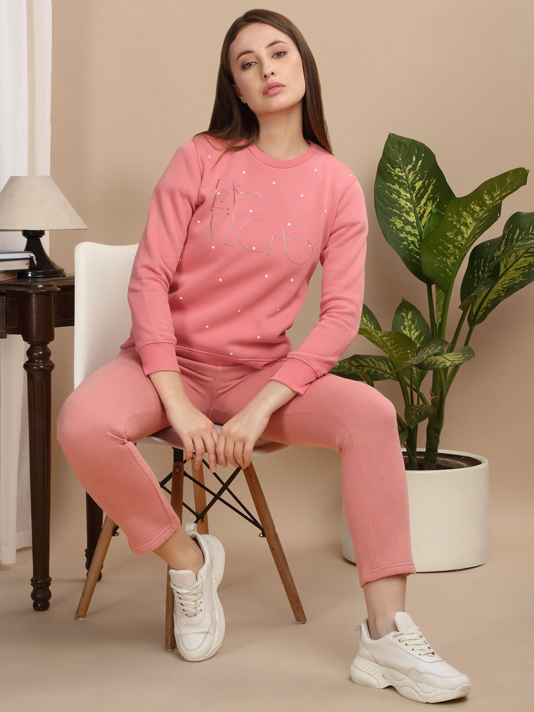 

Sweet Dreams Women Printed Pullover Cotton Sweatshirt, Pink