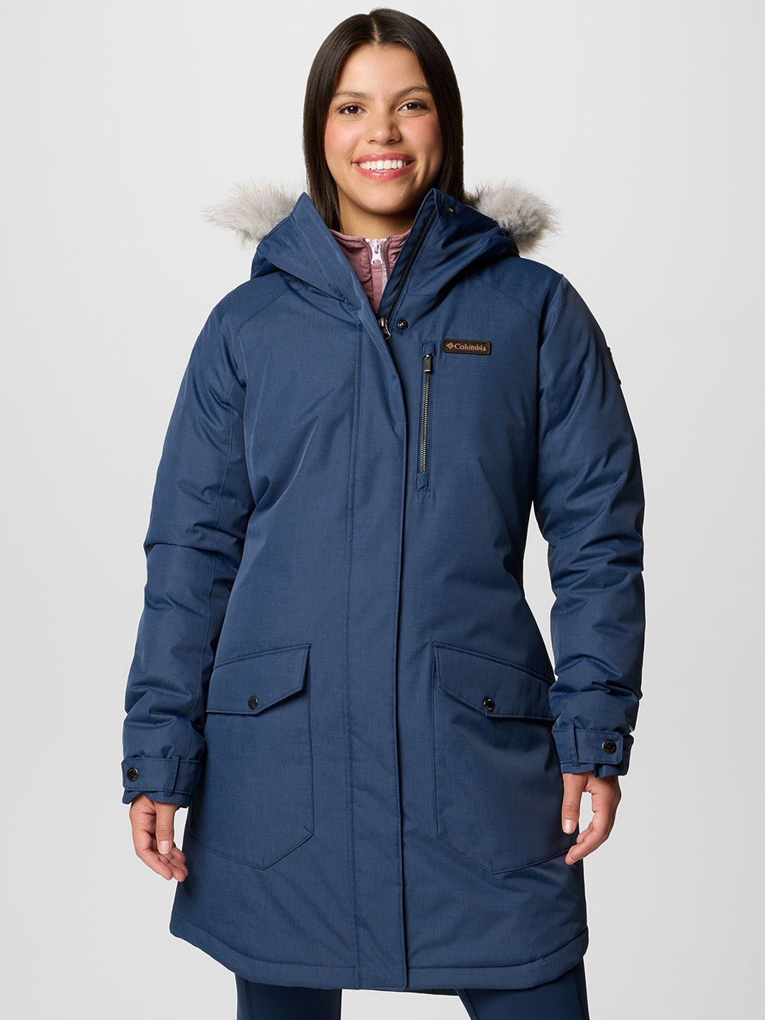

Columbia Suttle Mountain Long Insulated Omni-Heat Reflective Jacket, Navy blue