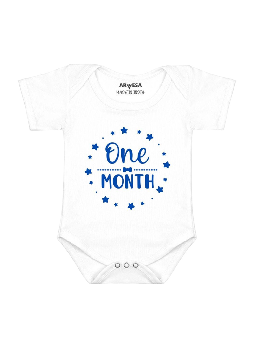 

Arvesa Infants 1 Month Romper Printed Short Sleeve Bodysuit, White