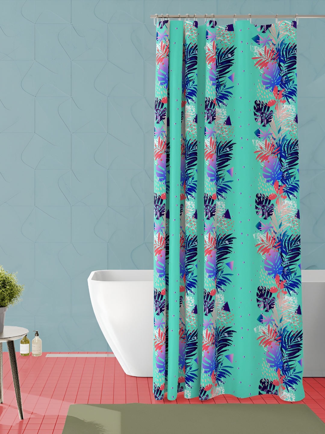 

ArtzFolio Sea Green & Blue Printed Waterproof Shower Curtain