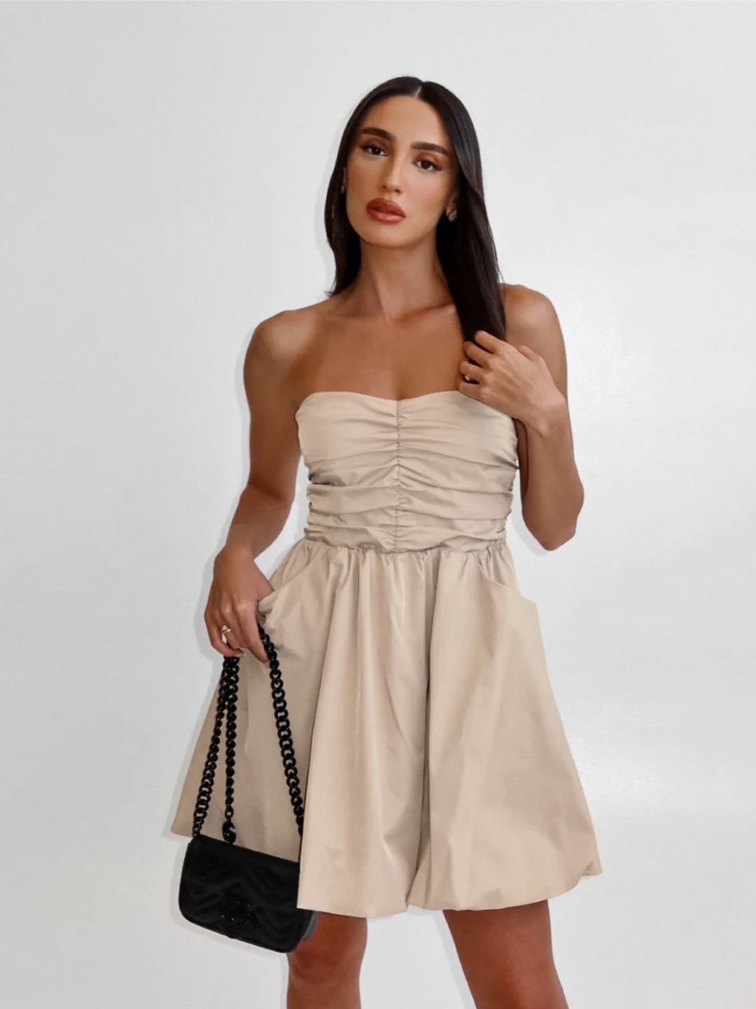 

StyleCast Women Off-Shoulder A-Line Dress, Khaki