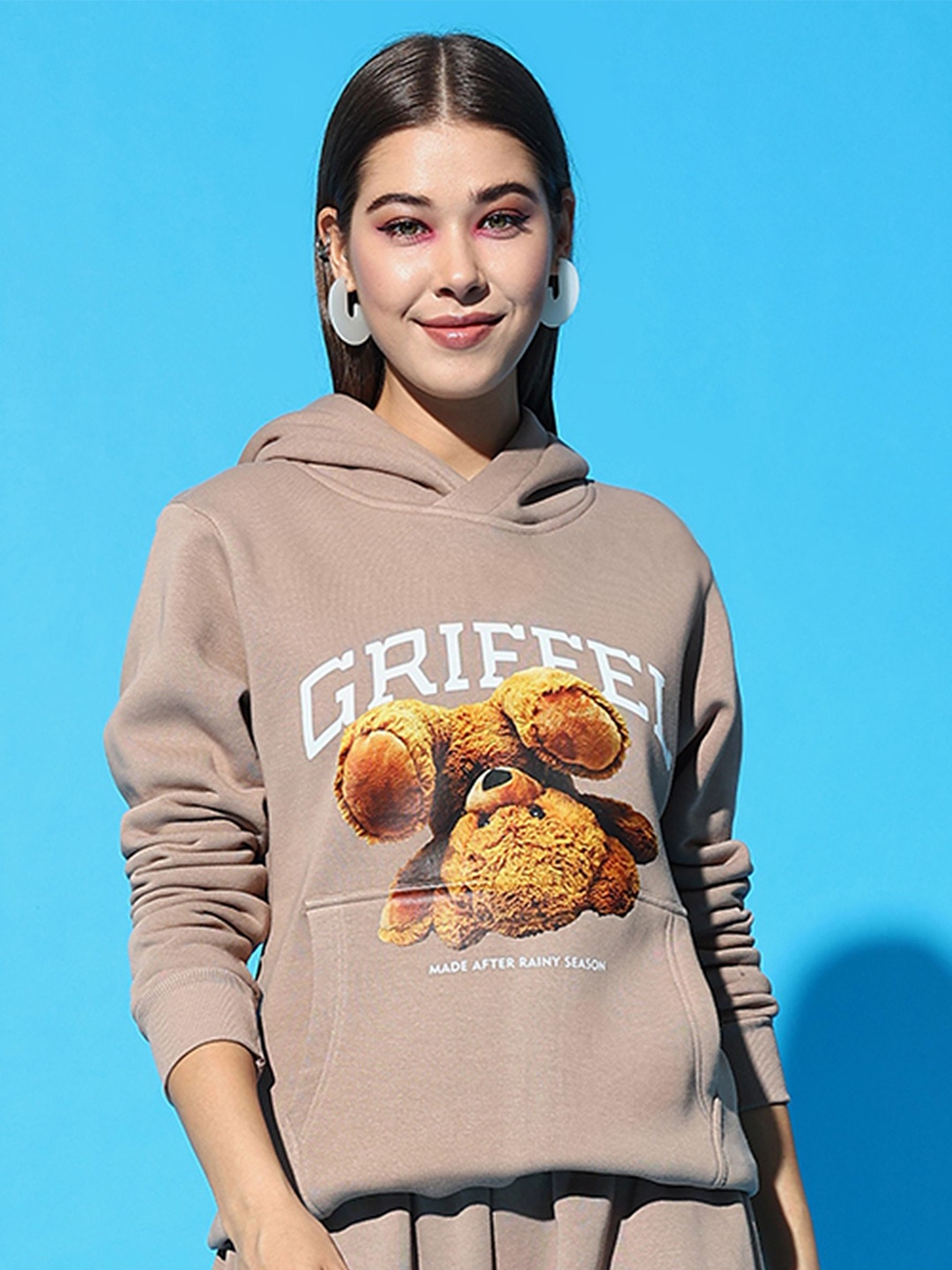 

GRIFFEL Women Printed Sweatshirt, Camel brown