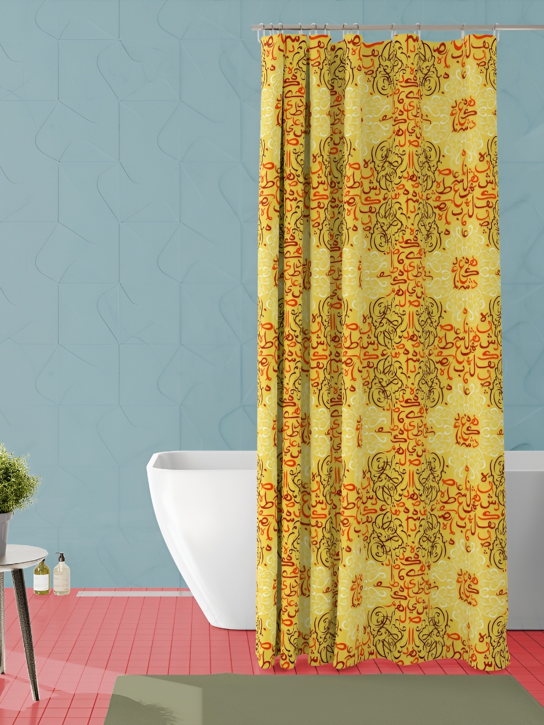 

ArtzFolio Yellow and Red Printed Waterproof Shower Curtain