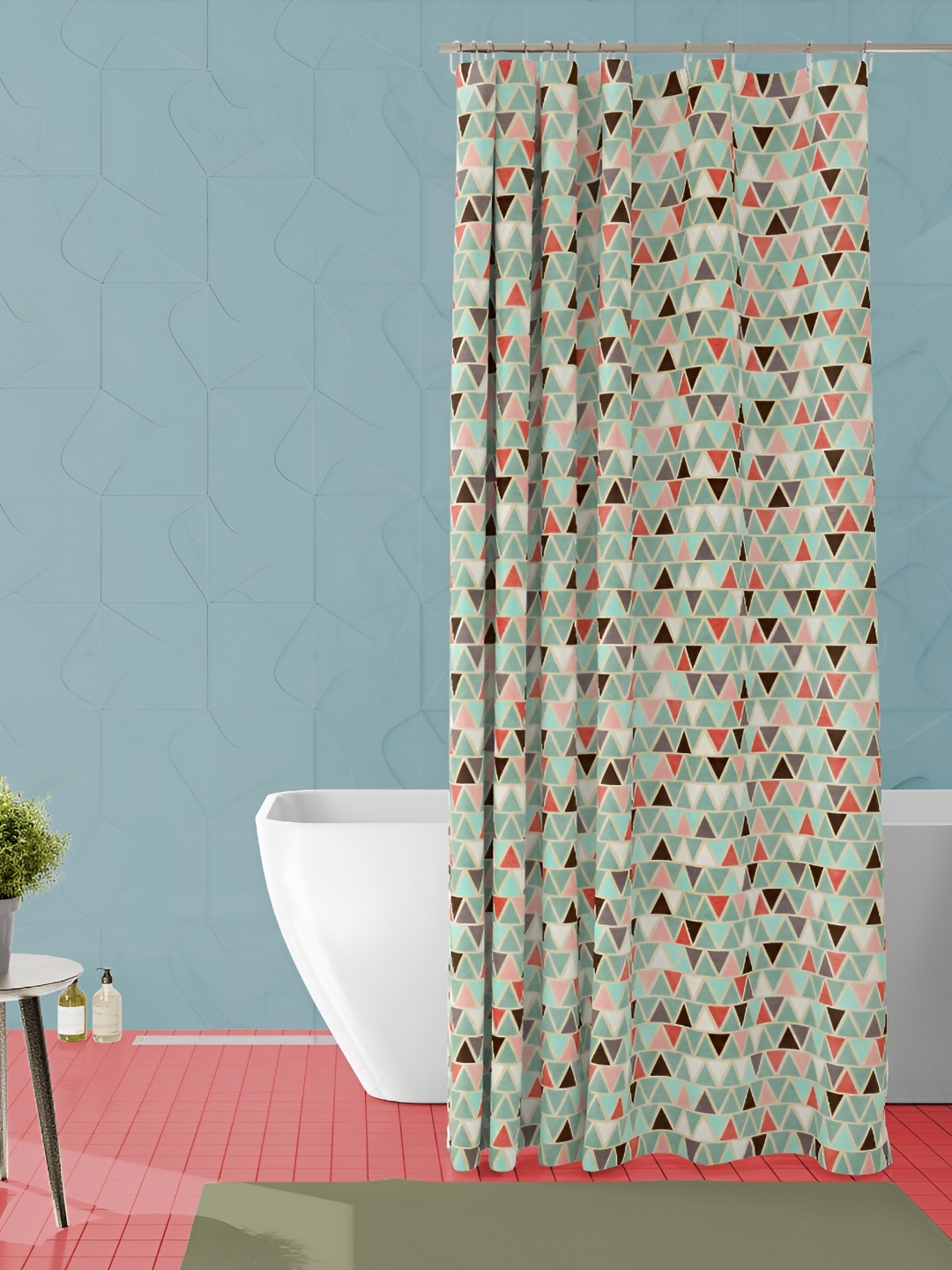 

ArtzFolio Teal Green Printed Water Proof Shower Curtain