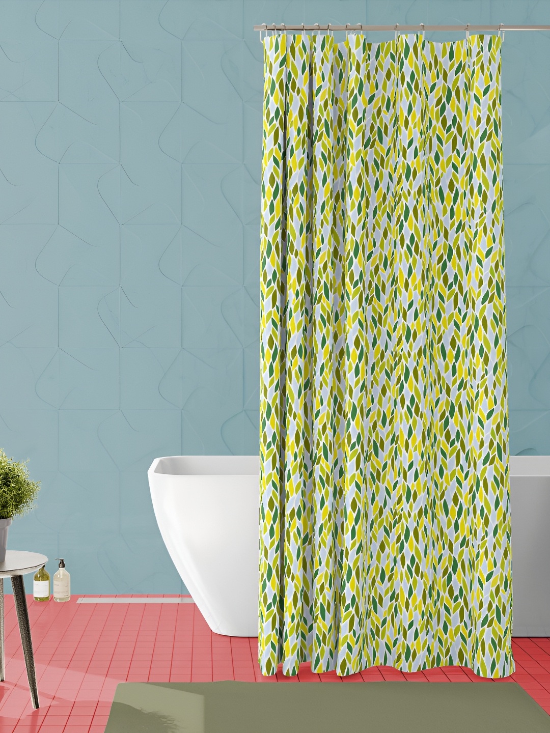 

ArtzFolio Blue & Green Printed Waterproof Shower Curtain