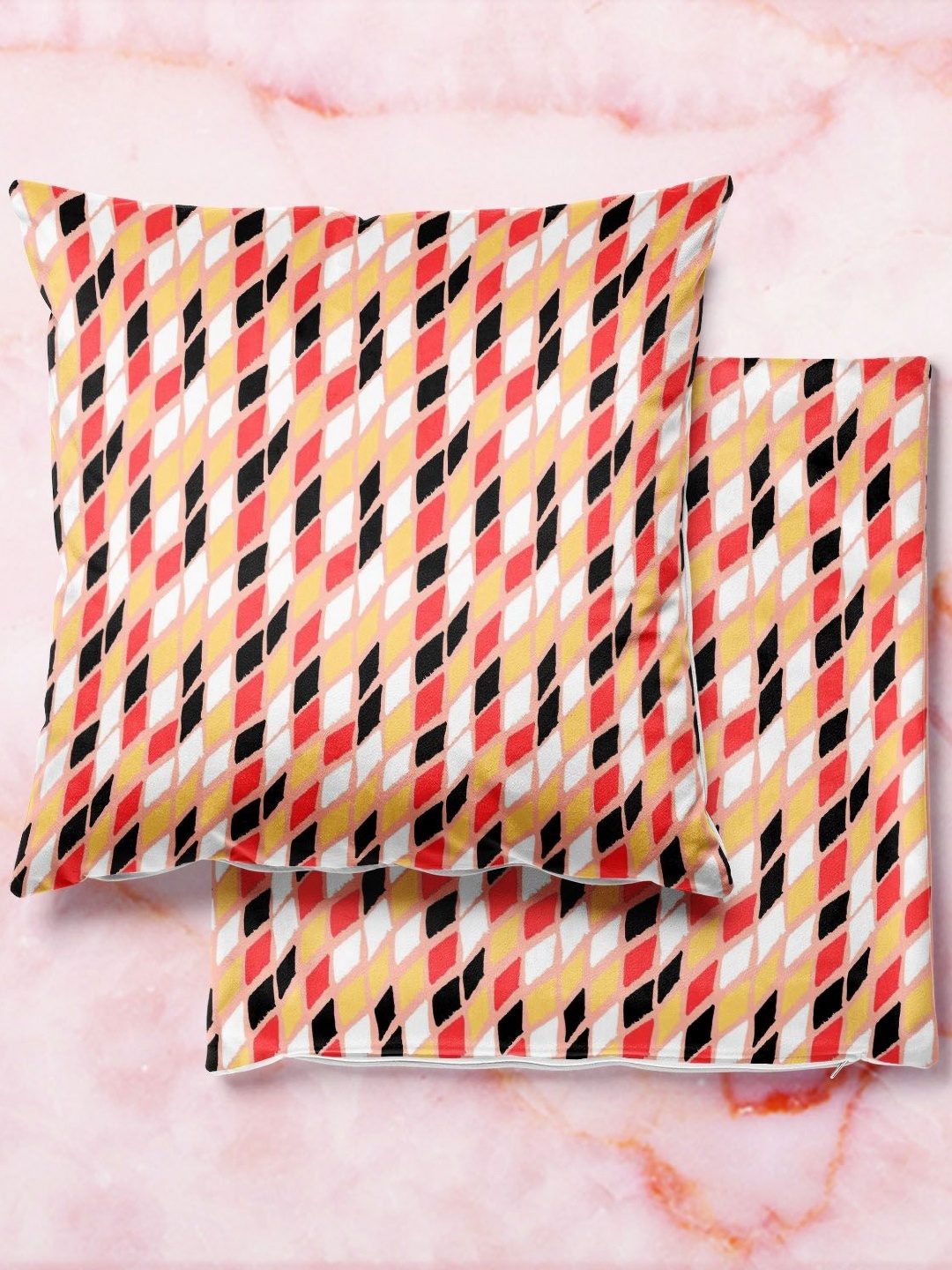 

ArtzFolio Multicoloured Set of 2 Velvet Square Cushion Covers, Multi