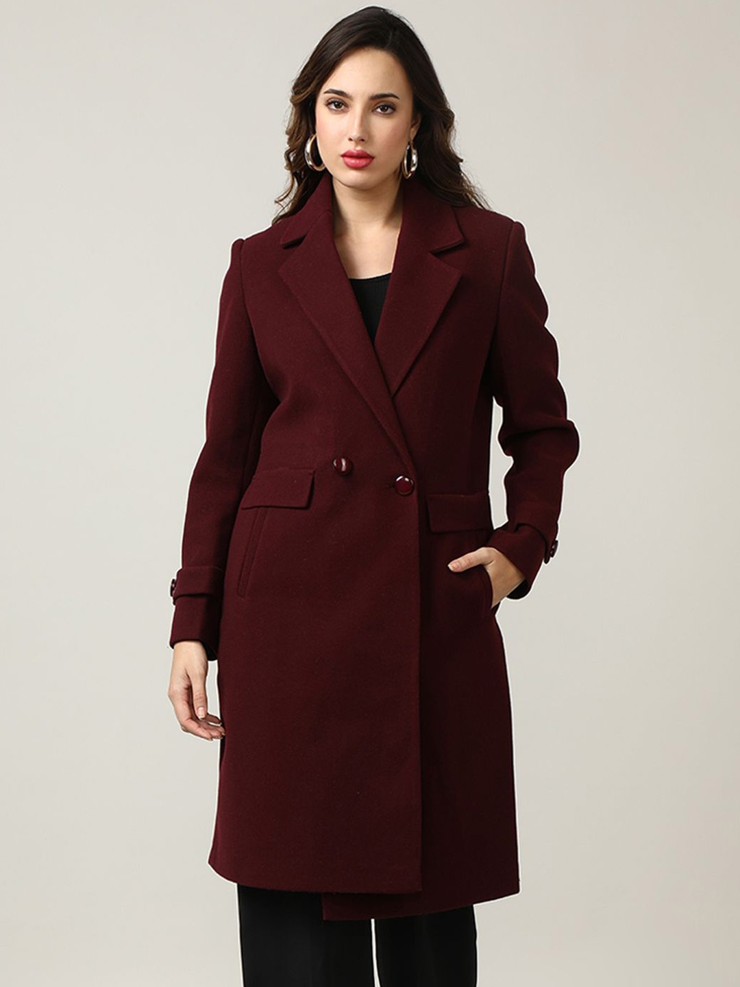 

Fort Collins Women Single-Breasted Trench Coat, Maroon