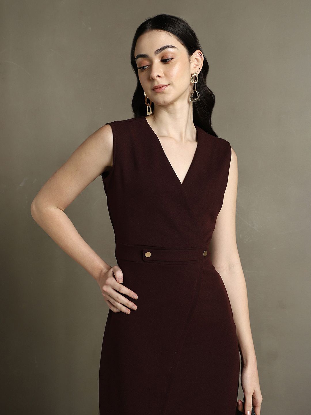 

DL Woman Women V-Neck Sleeveless Dress, Violet