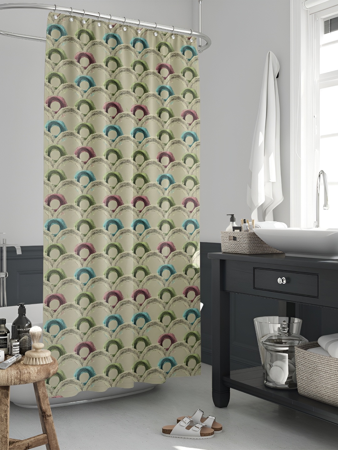 

ArtzFolio Green & Purple Printed Waterproof Shower Curtain