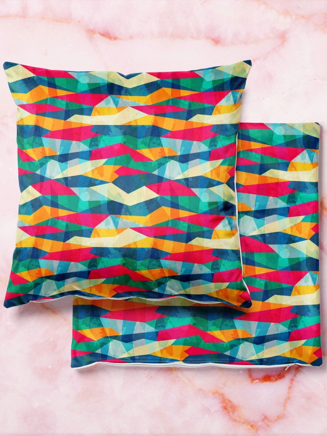 

ArtzFolio Multicoloured Set of 2 Square Cushion Covers, Multi