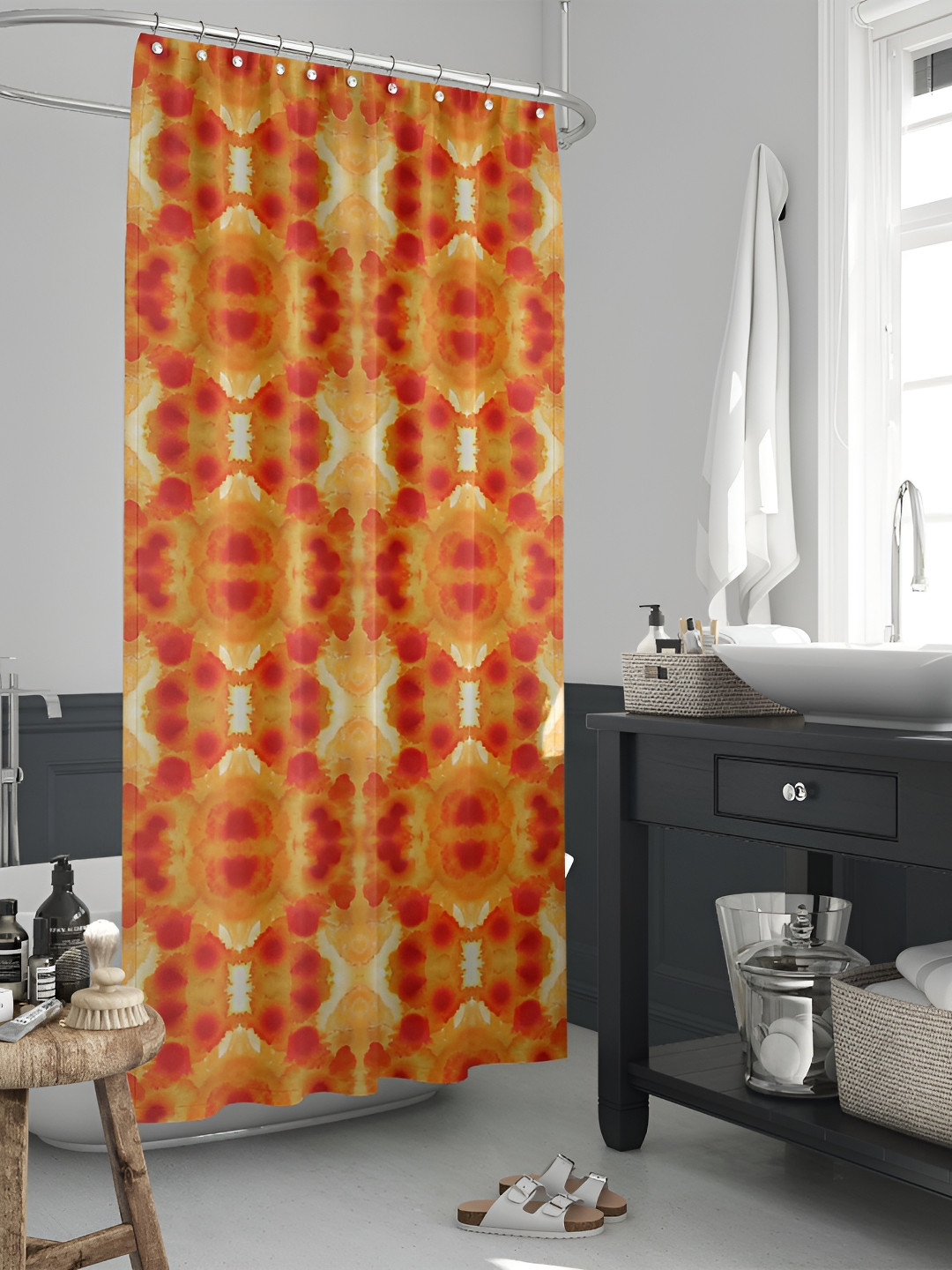 

ArtzFolio Single Piece Waterproof Polyester Shower Curtain, Multi