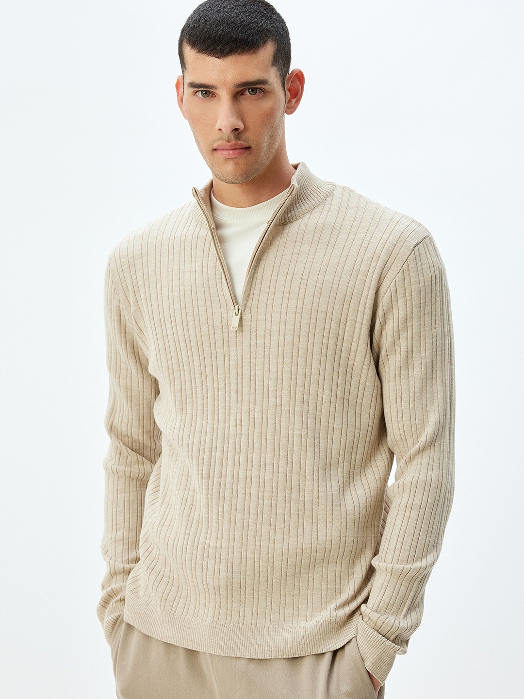 

Koton Men Self Design Pullover, Beige